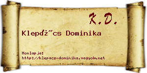 Klepács Dominika névjegykártya